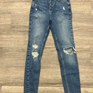 We The Free High Rise Blue Distressed Jeans